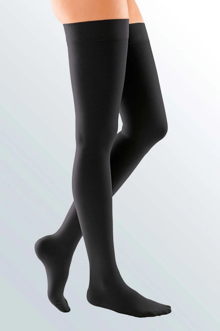 Панчохи компресійні Medi (Німеччина) Duomed basic (1 клас компресії) на широке стегно, чорні, короткі, закритий носок, розмір 2