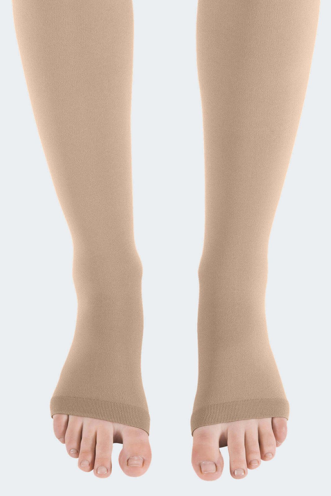 Панчохи компресійні на широке стегно Medi (Німеччина) mediven PLUS (2 клас компресії) бежеві, короткі, відкритий носок, розмір 3